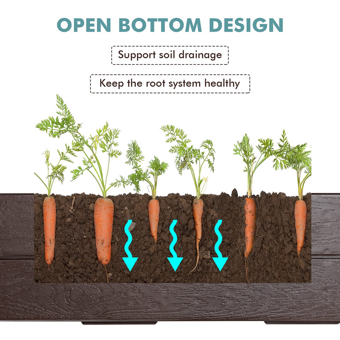 Giantex Planter Raised Bed, 8 Inch Deep, Brown