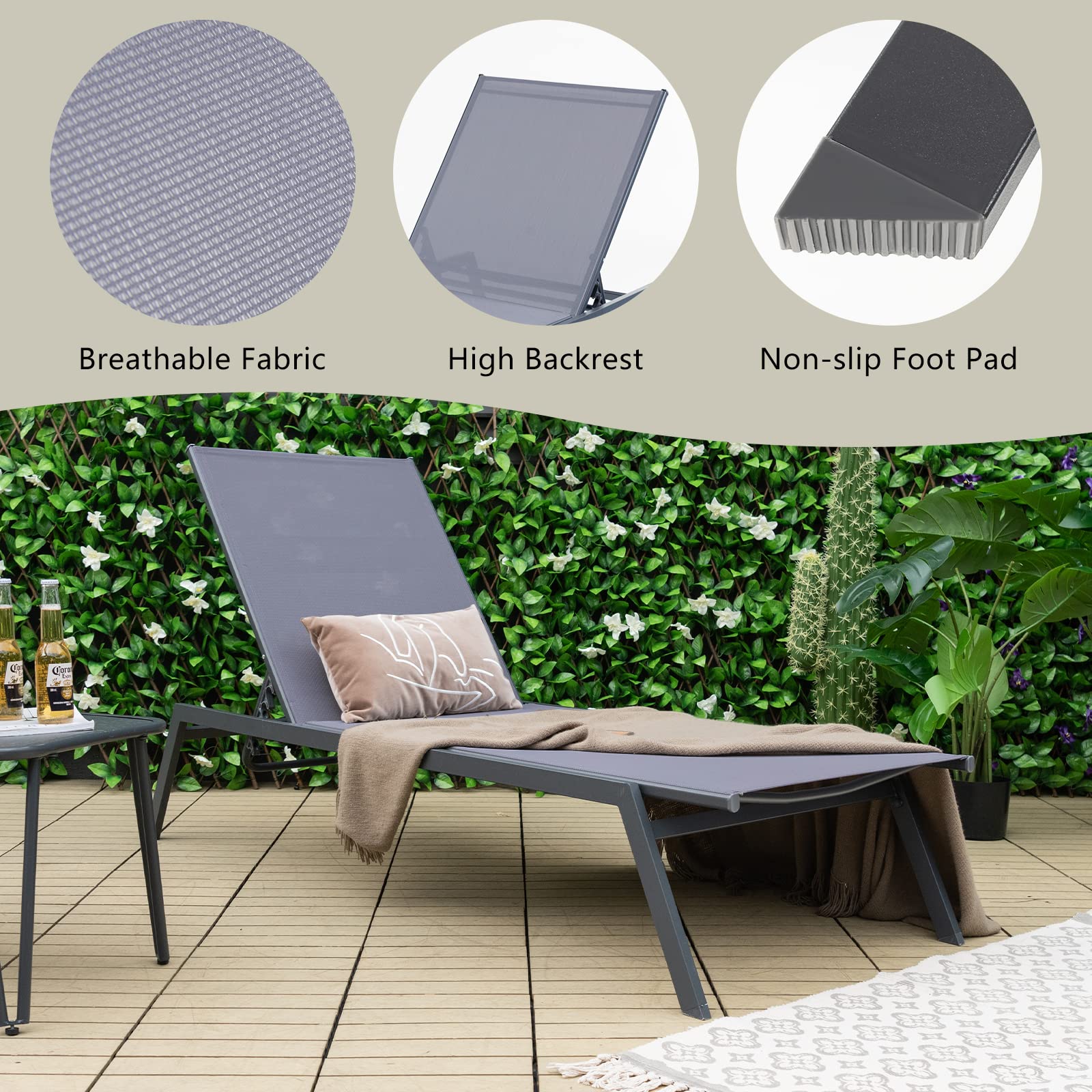 Giantex Patio Chaise Lounge Chair