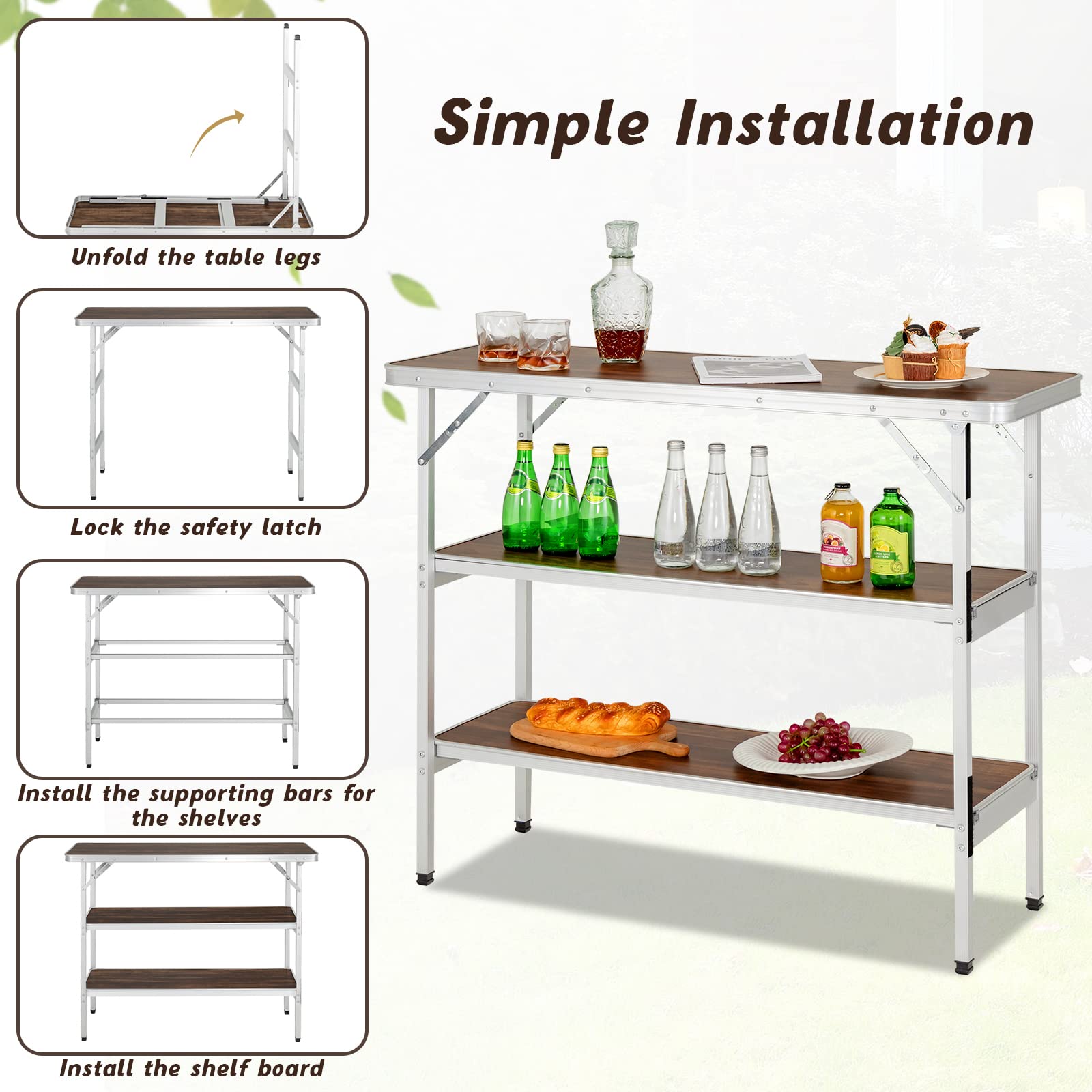Folding Camping Table - Giantex