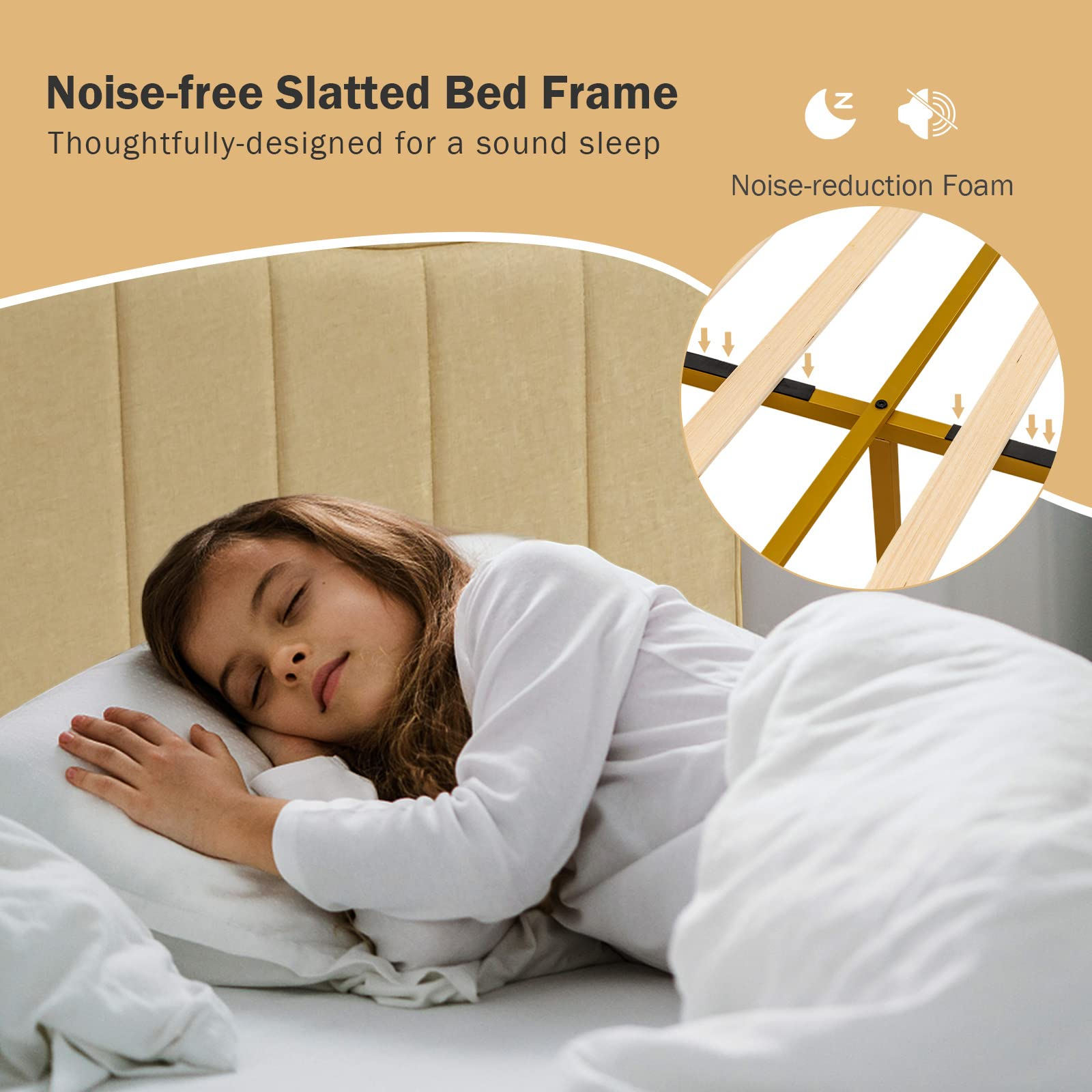 Giantex Full Size Upholstered Bed Frame