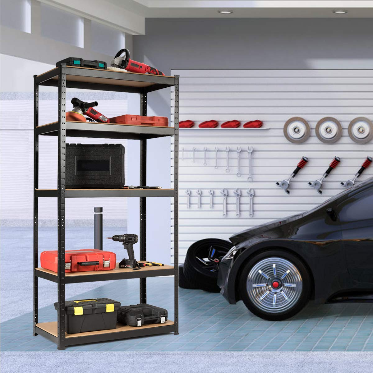 Storage Shelving Rack Utility Shelf 5-Tier | Heavy Duty 2750LBS Garage Shelves Shelving
