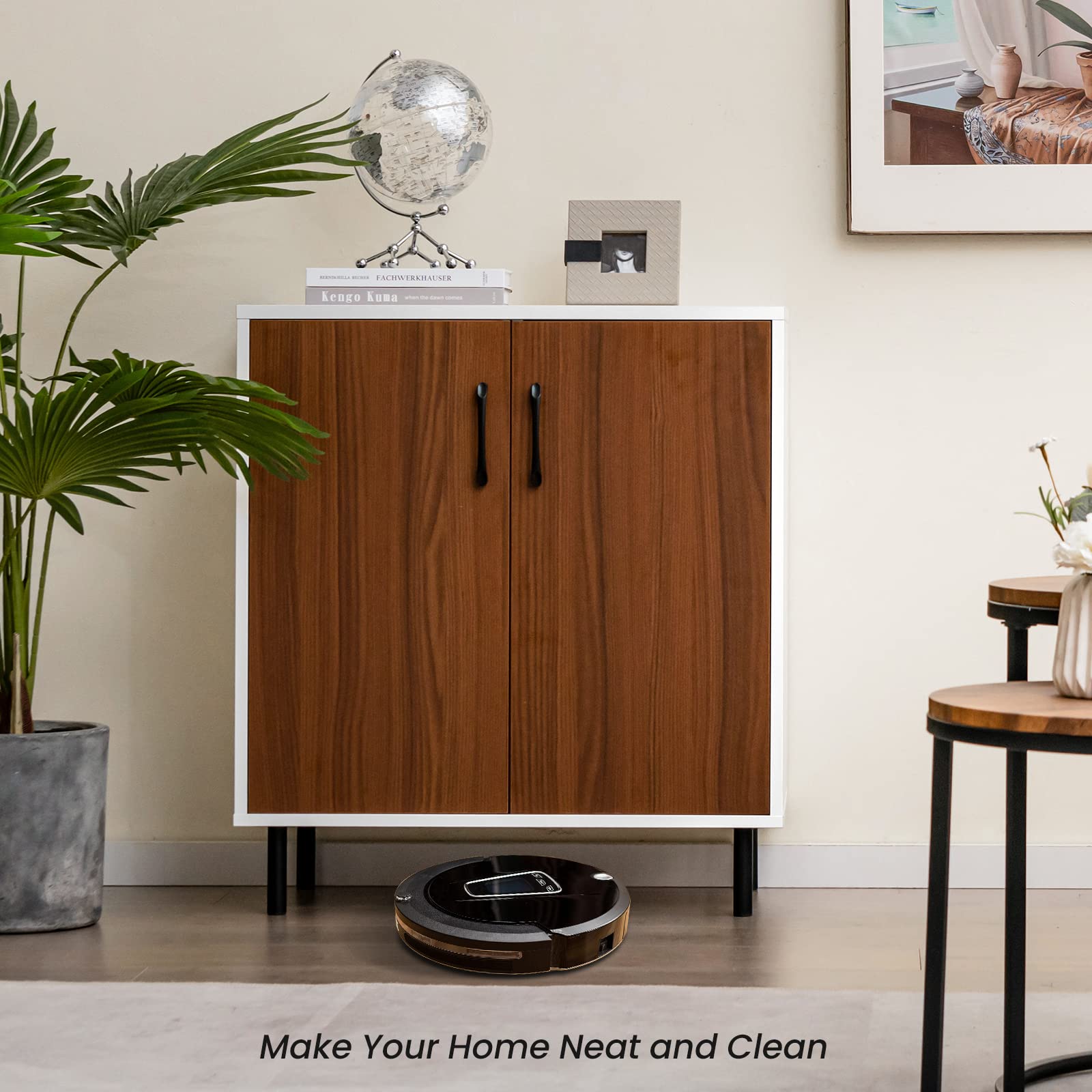 Giantex Buffet Cabinet with Storage - Wood Sideboard with 2 Doors, Accent Cupboard w/ 5-Position Adjustable Shelf