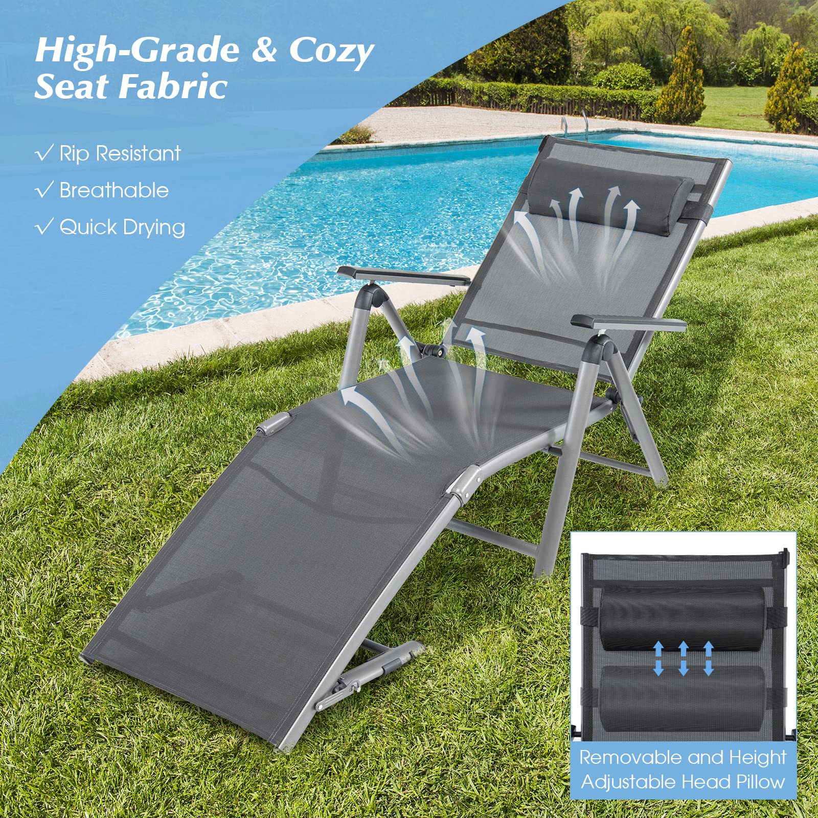 Giantex Outdoor Chaise Lounge Chair