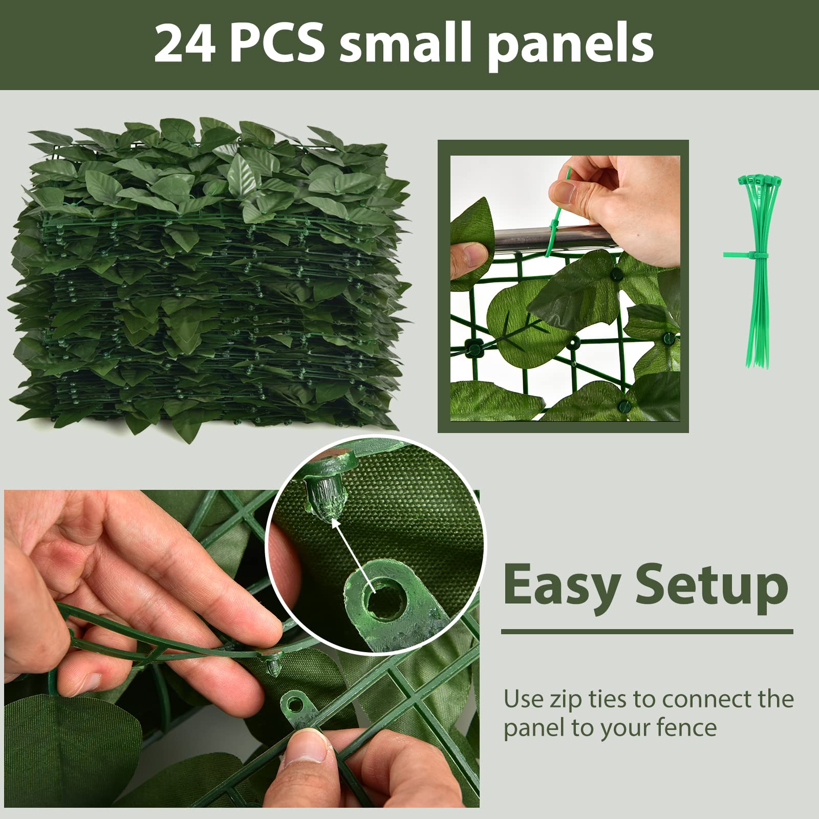118" x 39.4" Artificial Ivy Privacy Fence Screen, Covering for Yard Garden Patio