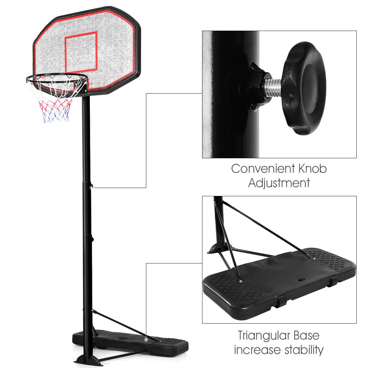 Giantex Portable Basketball Hoop 10 Ft Indoor Outdoor Adjustable Height 6.5'-10'