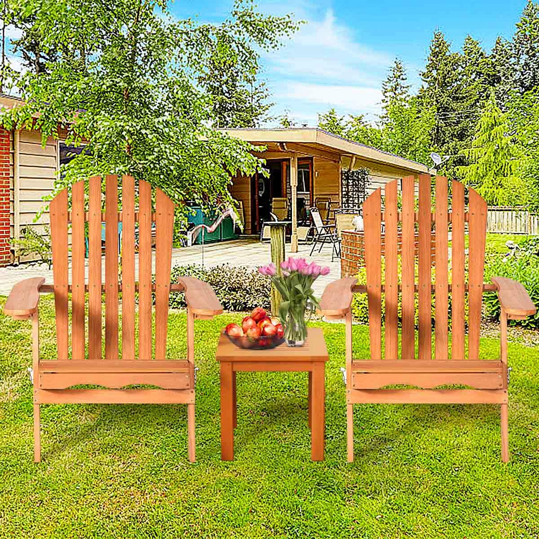Giantex Adirondack Chair Wooden and Foldable Outdoor Lounger Chair 34"X28"X35.5"