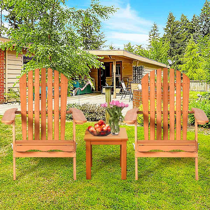 Giantex Adirondack Chair Wooden and Foldable Outdoor Lounger Chair 34"X28"X35.5"