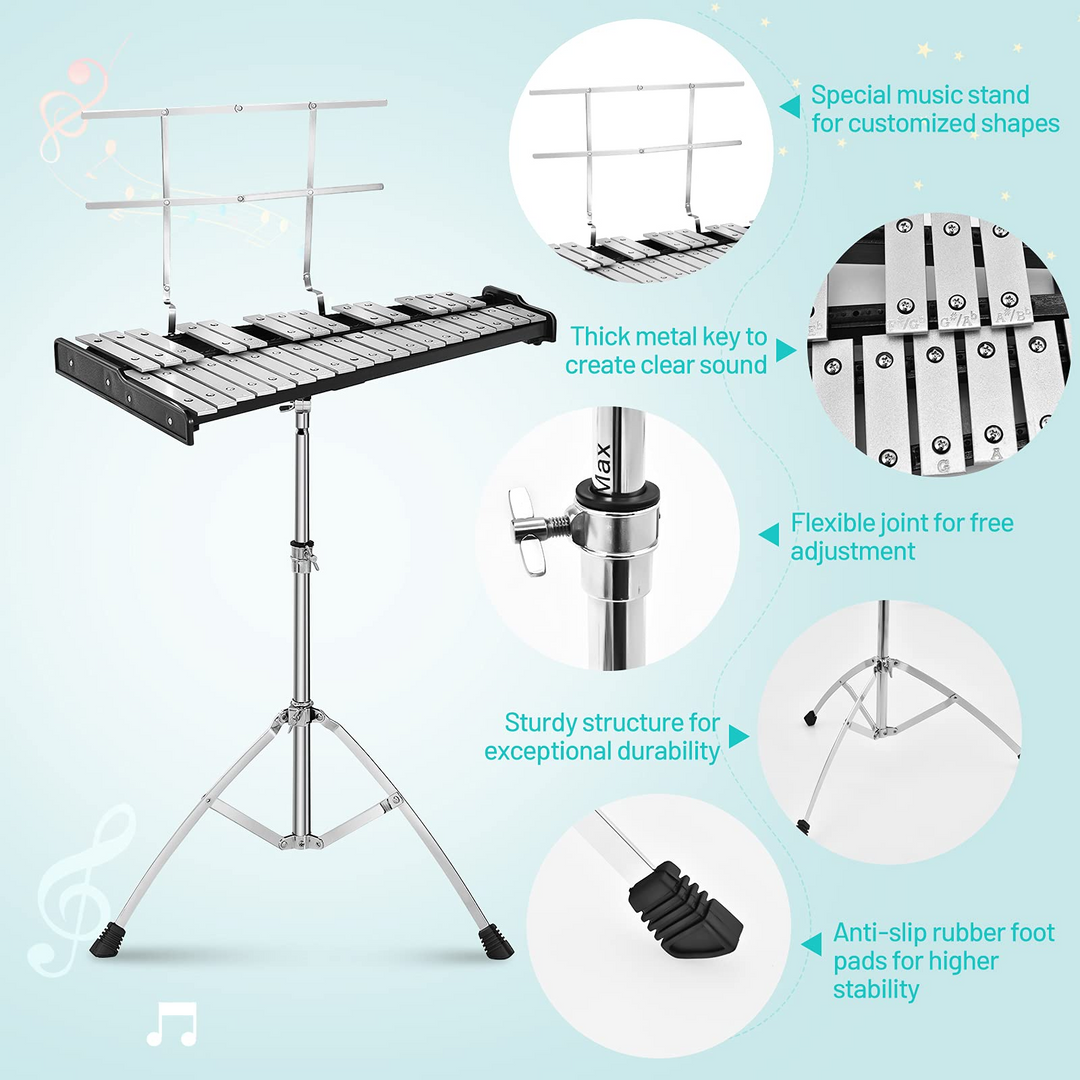 32 Note Percussion Glockenspiel Bell Kit