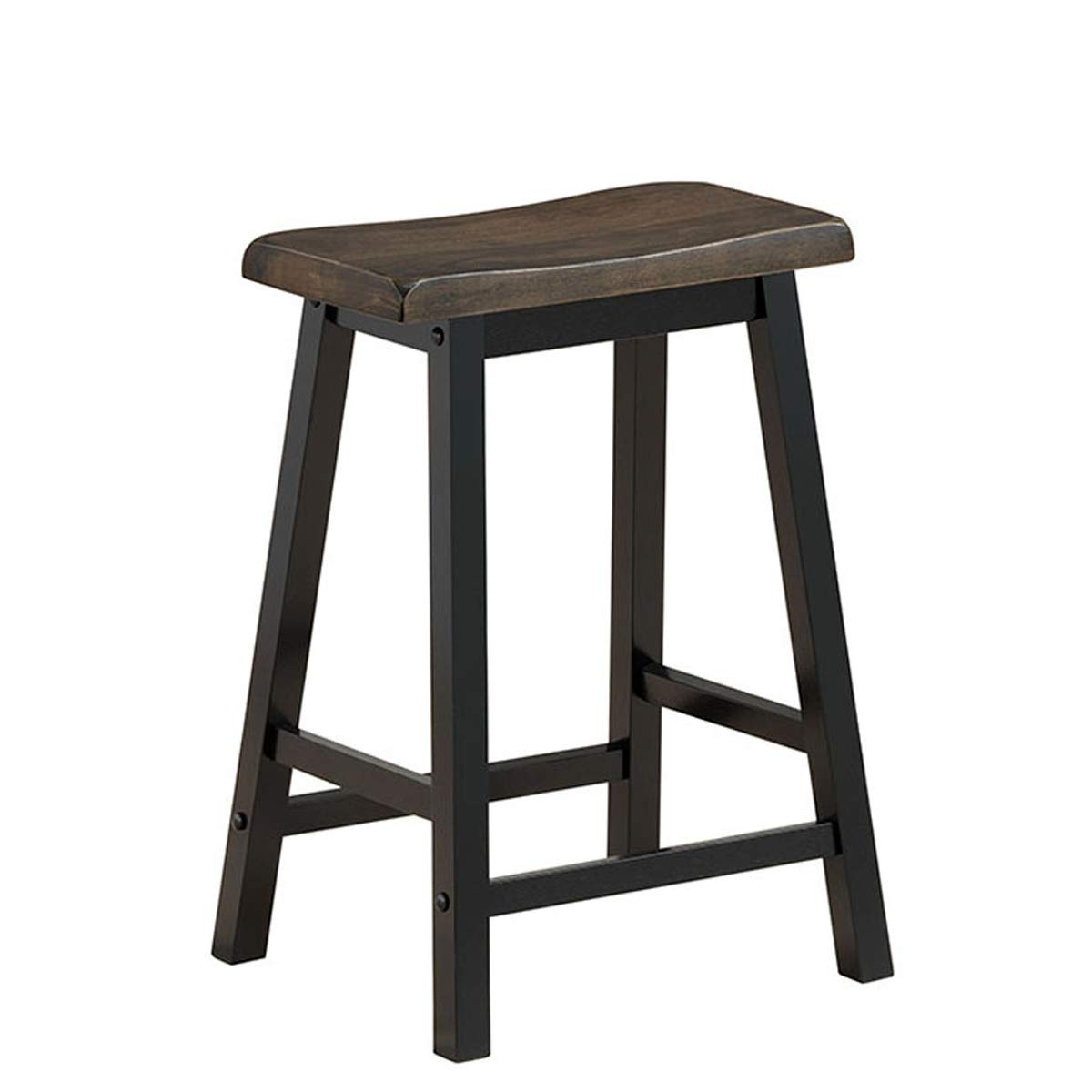 Giantex Set of 2 Saddle Seat Stools, Wood Vintage Counter Height Chairs