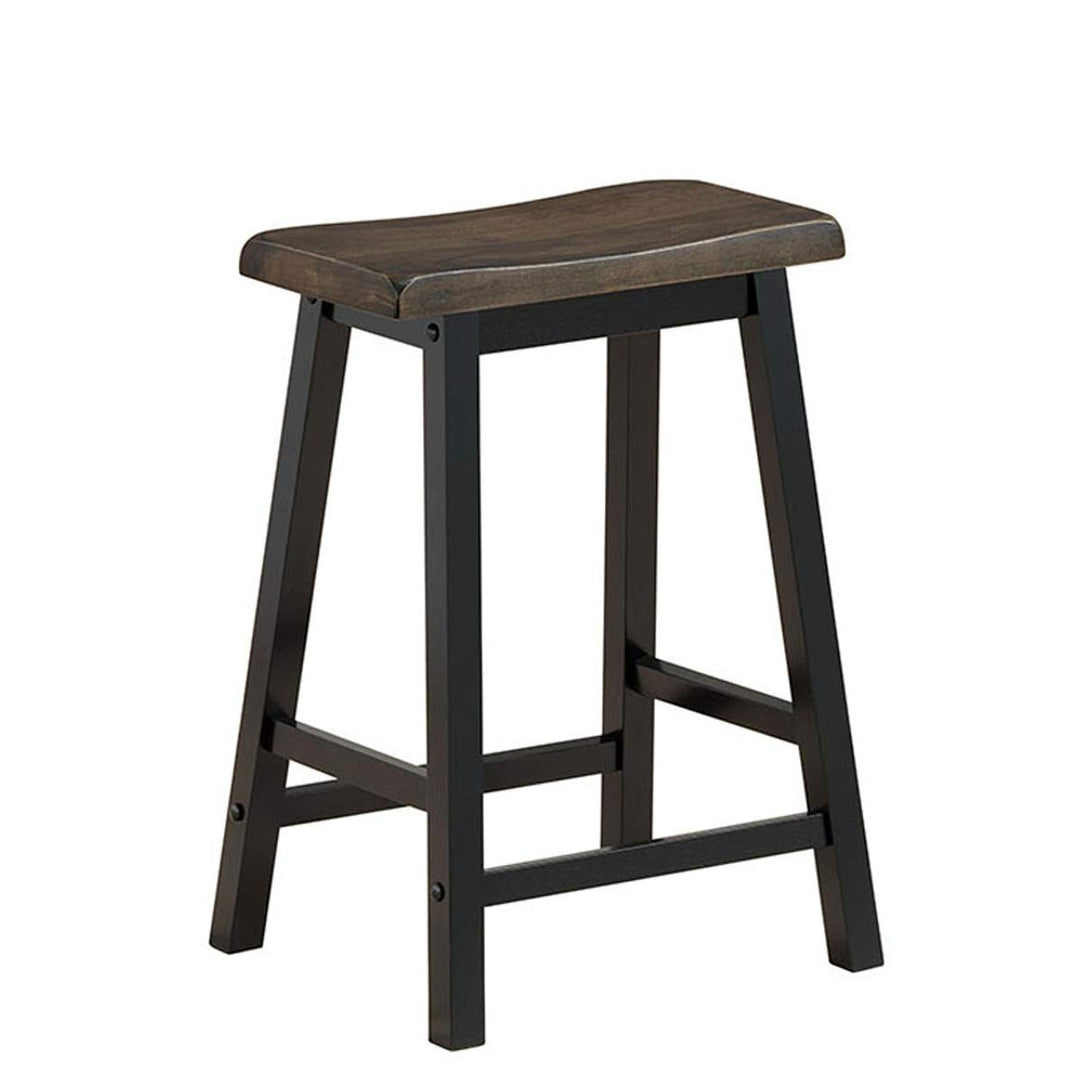 Giantex Set of 2 Saddle Seat Stools, Wood Vintage Counter Height Chairs