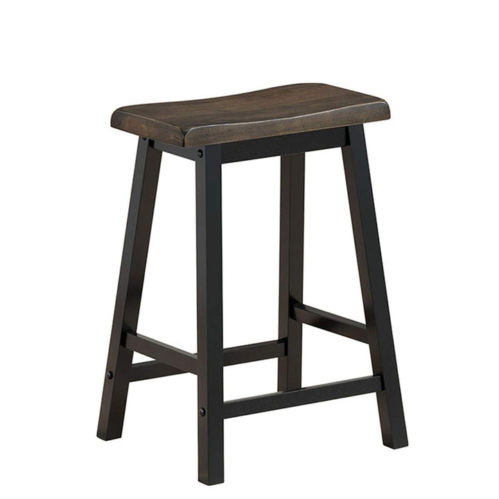 Giantex Set of 2 Saddle Seat Stools, Wood Vintage Counter Height Chairs
