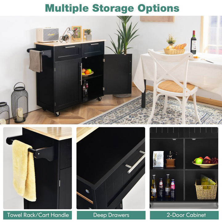Giantex Kitchen Island Cart Rolling Storage Trolley Cart