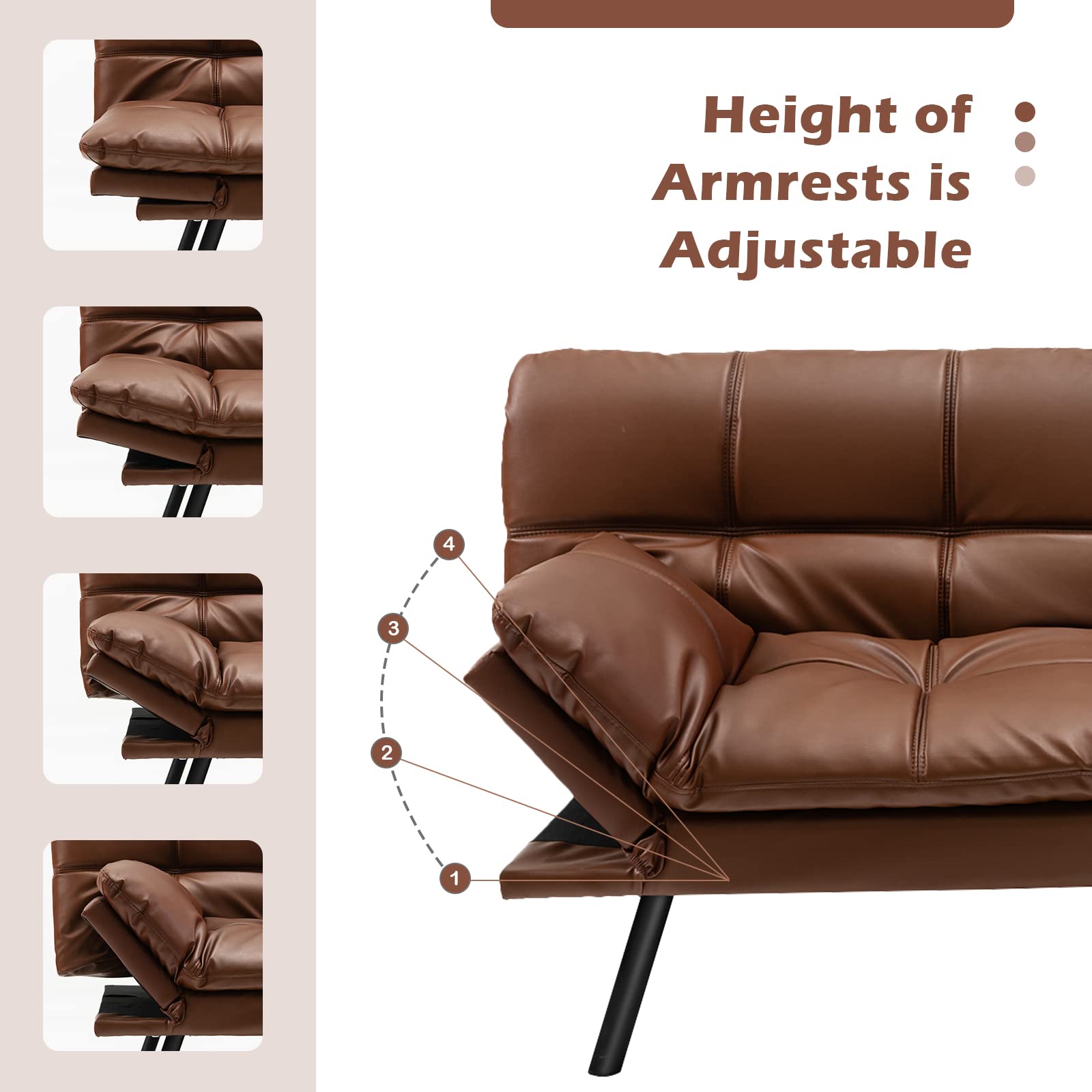 Convertible Memory Foam Futon Couch Sleeper - Giantex