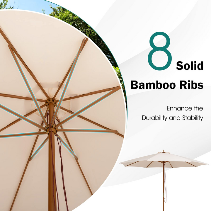 bamboo patio umbrella for sale Buy 10FT Patio OutdoorSunshade Umbrella