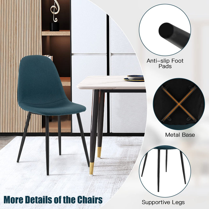 Giantex Modern Dining Chairs Set of 2 or 4 - Classic Comfy Upholstered 17” High Backrest Linen Dining Room Chairs