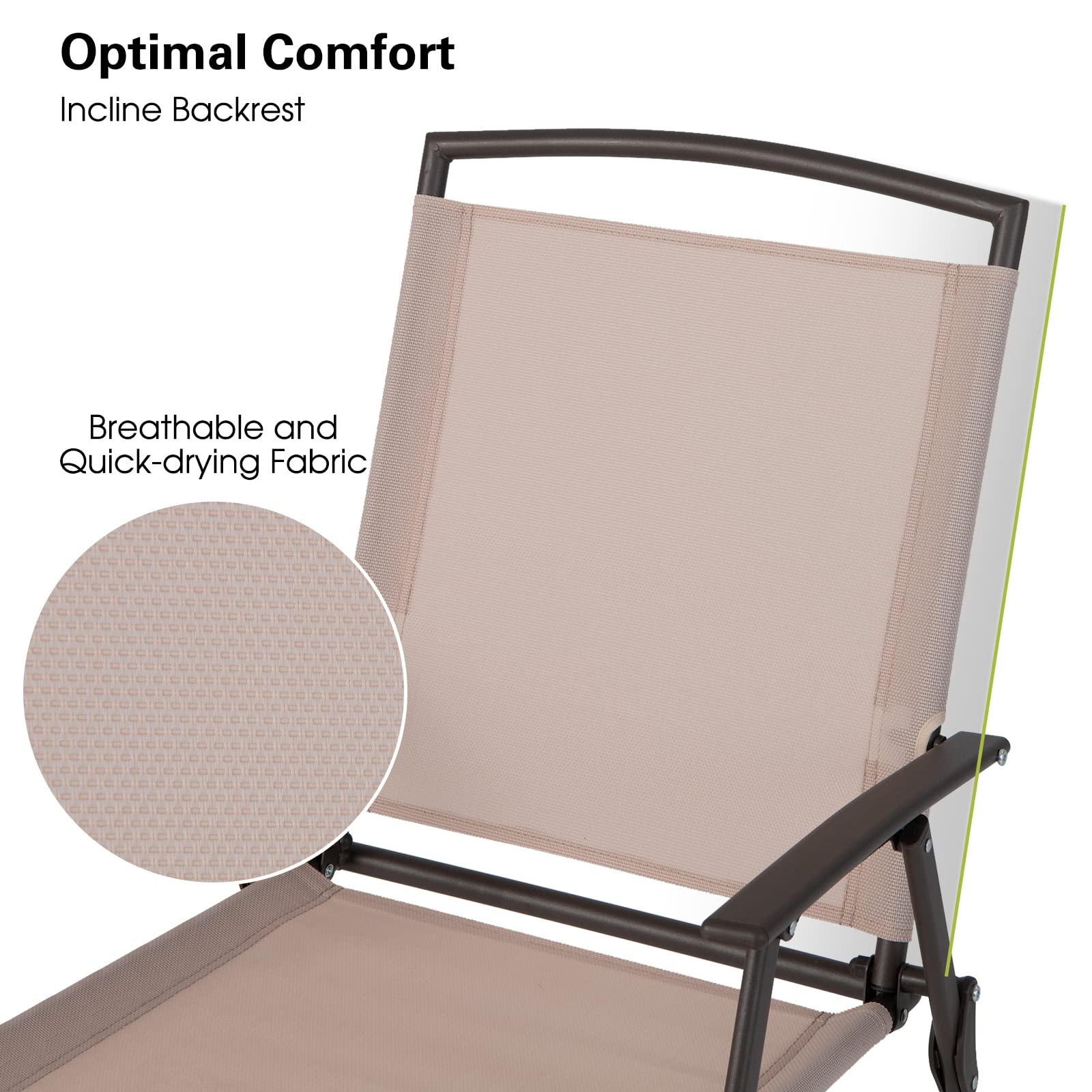 Giantex Set of 4 Patio Folding Chairs - Outdoor Sling Chairs
