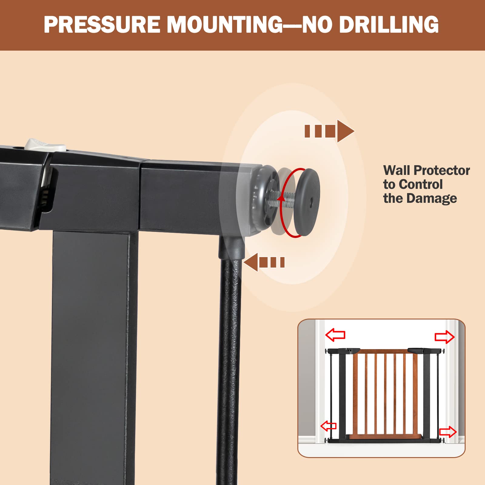 Giantex Walk Through Pet Safety Gate, Fit Opening 29.5'' to 38'' Wide
