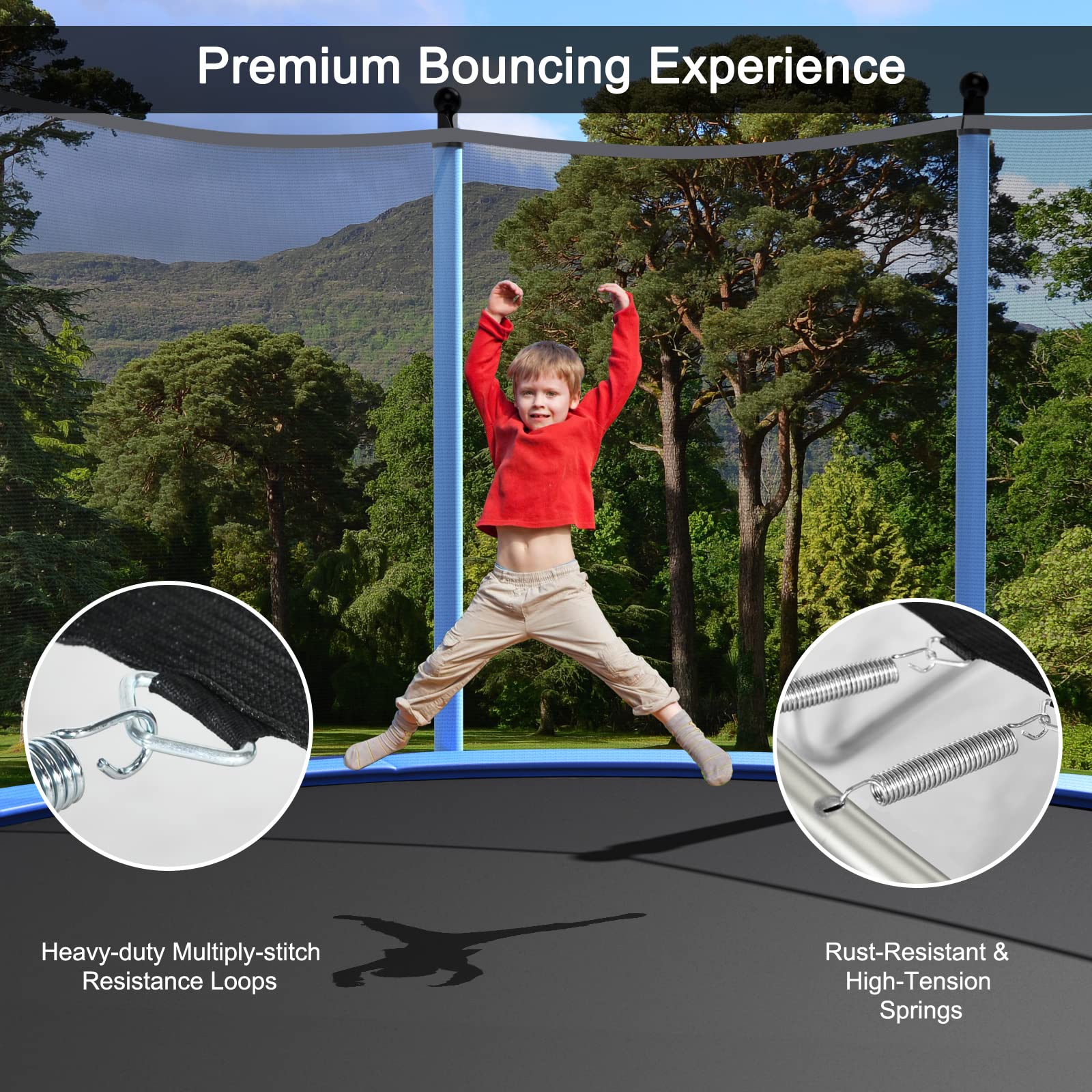 Giantex 8Ft 10Ft 12Ft 14Ft 15Ft 16Ft ASTM Certified Approved Recreational Trampolines