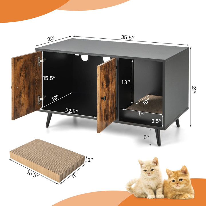 Giantex Cat Litter Box Enclosure, Hidden Cat Washroom Furniture