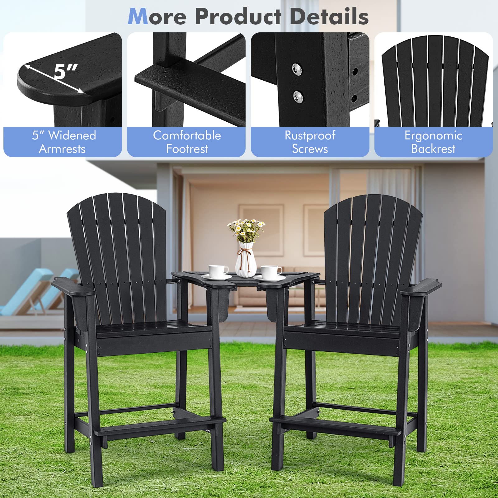 Giantex Tall Adirondack Chair Set