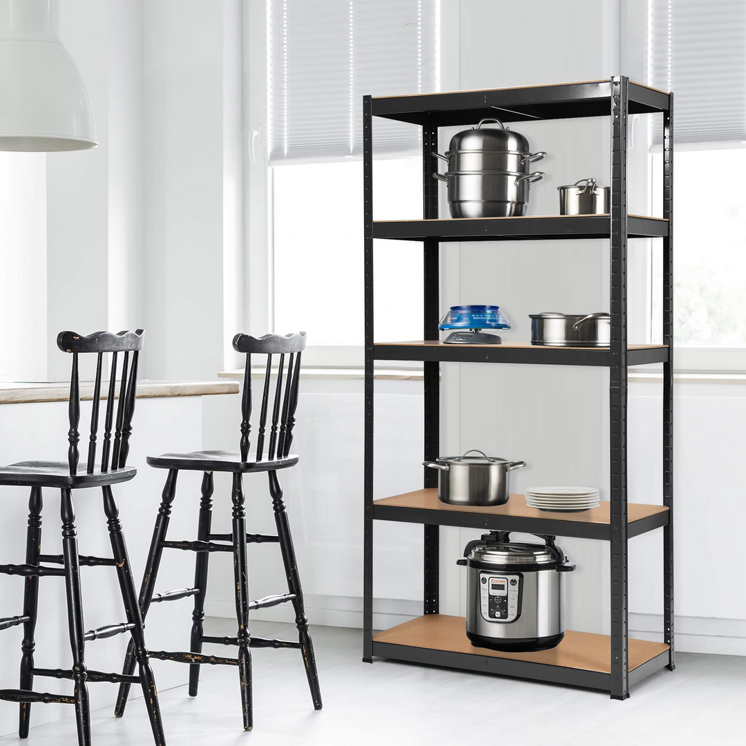 Giantex 2 Pieces Shelving Rack Storage Shelf Steel Garage Utility Rack 5-Shelf Adjustable Shelves