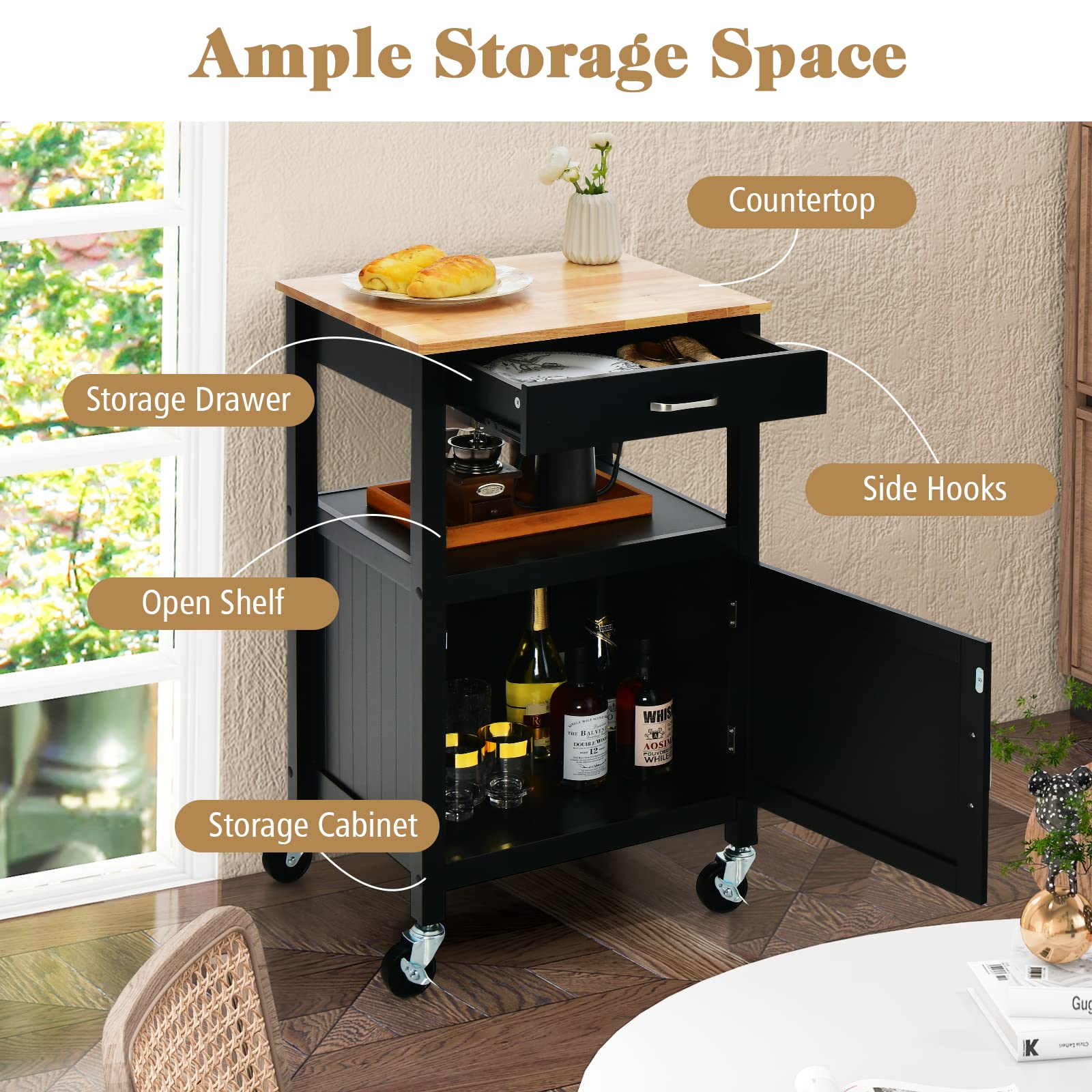 Giantex Kitchen Cart with Storage