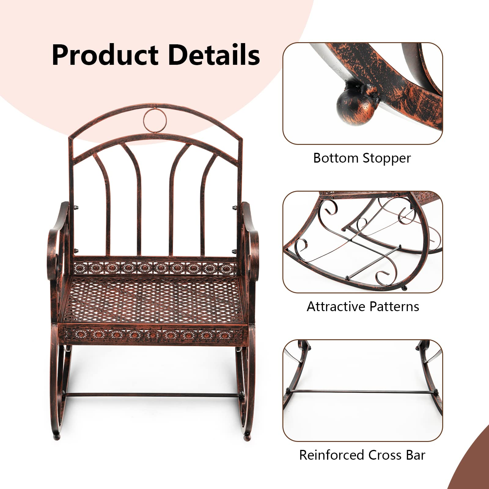 Giantex Rocking Chair Outdoor Rocker - Patio Lawn Seating Chairs