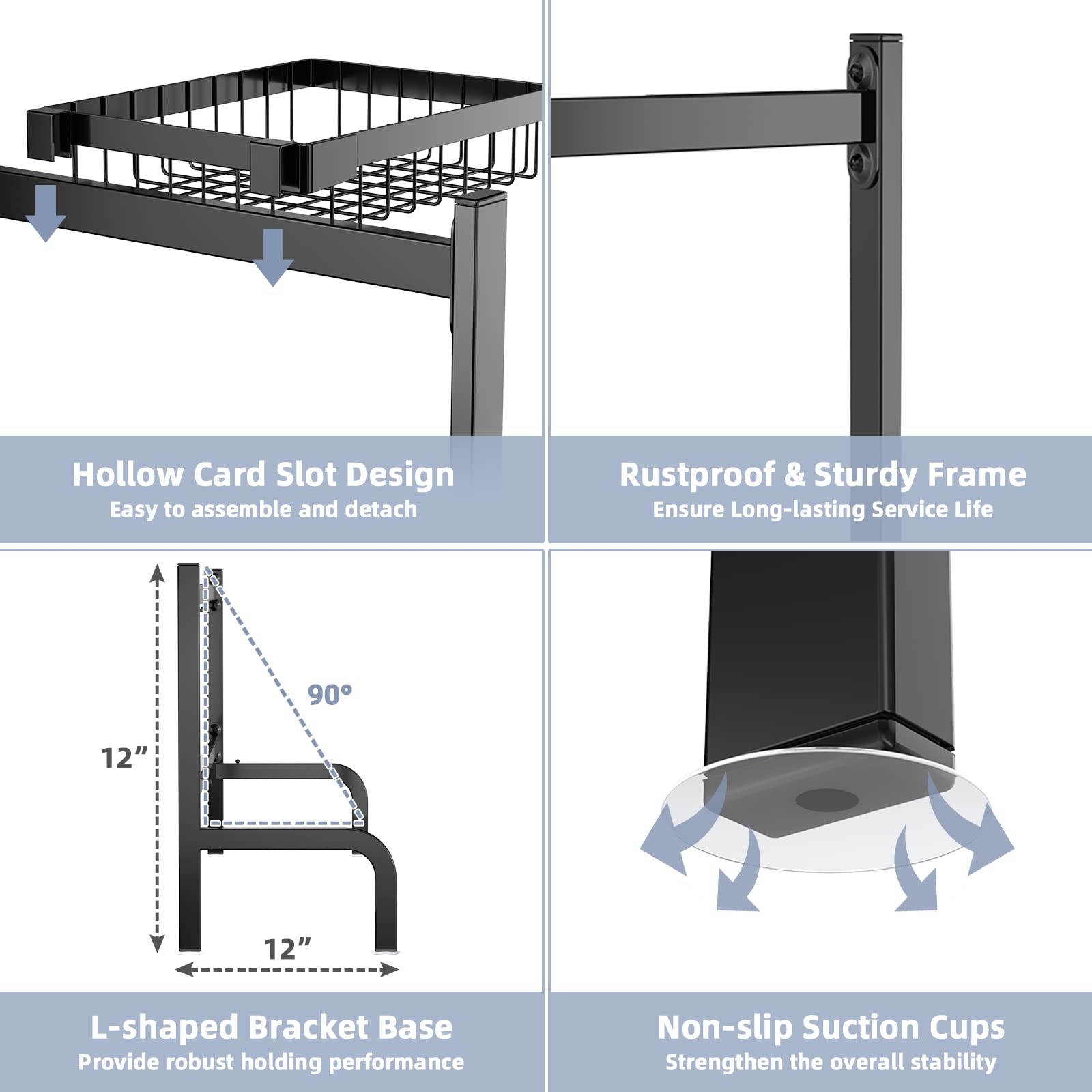 Giantex Over Sink Dish Drying Rack, 2-Tier Dish Drainer with Adjustable Length 21"-39" (Black)