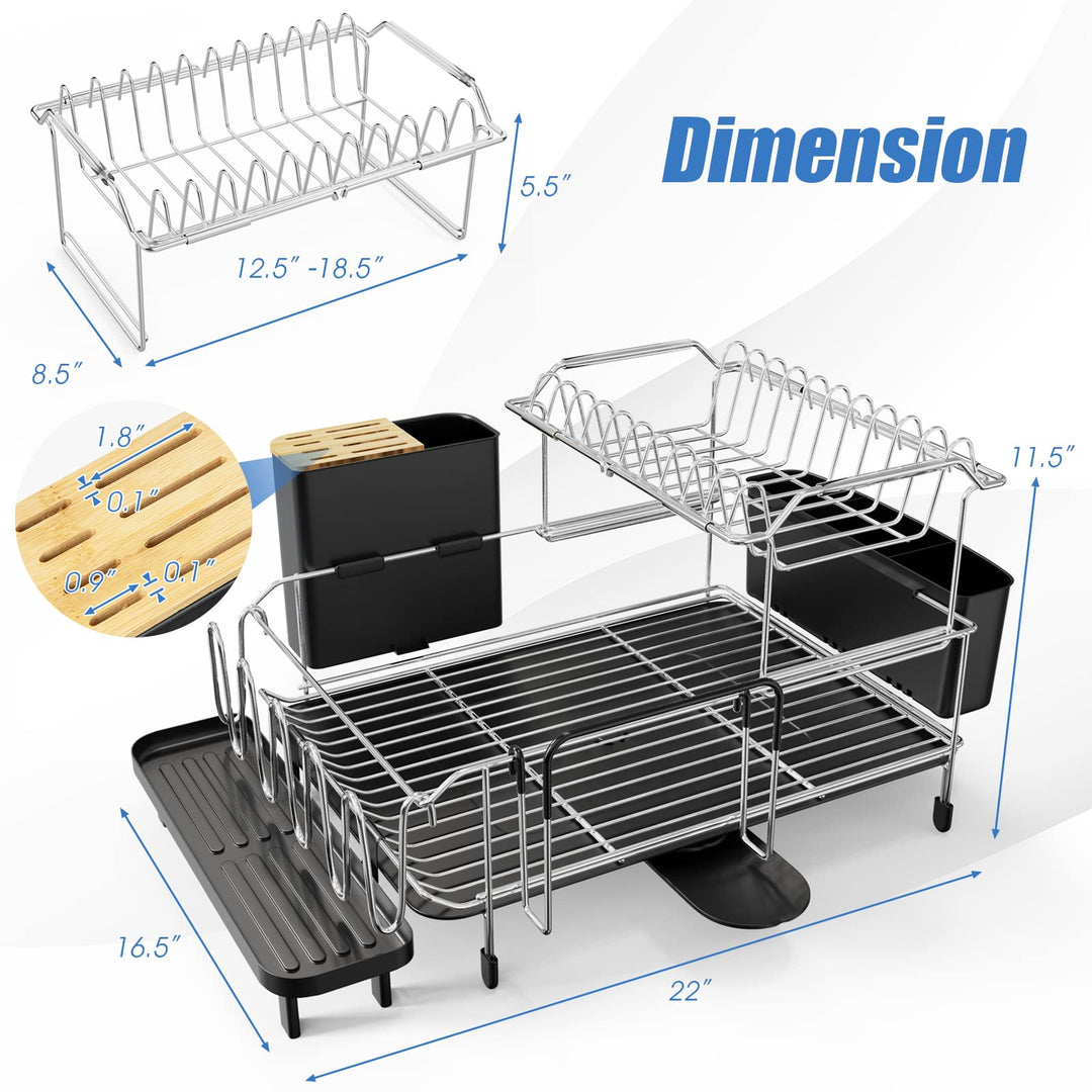 Dish Drying Rack, 2-Tier Dish Rack - Giantex