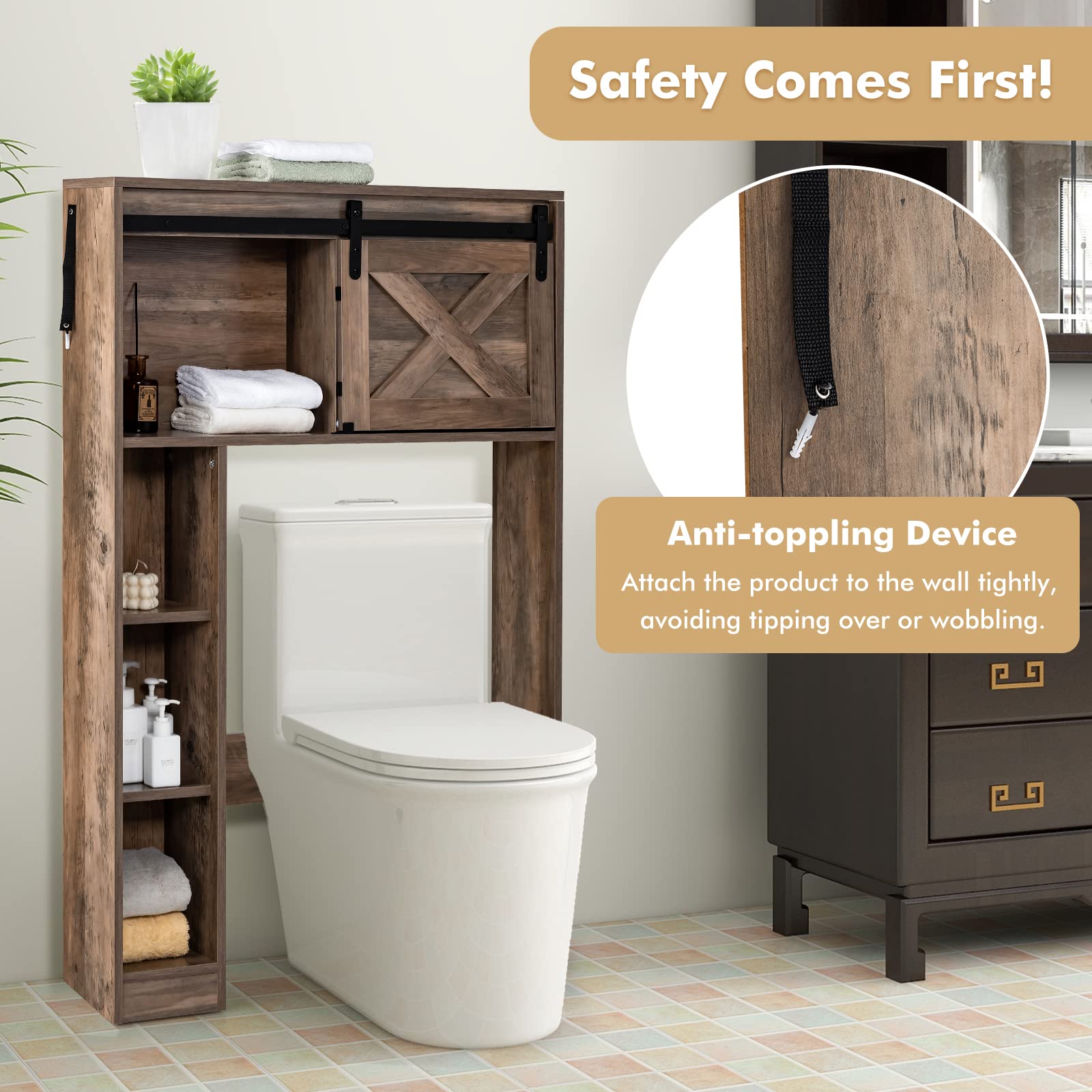 Over The Toilet Storage Cabinet - Giantex