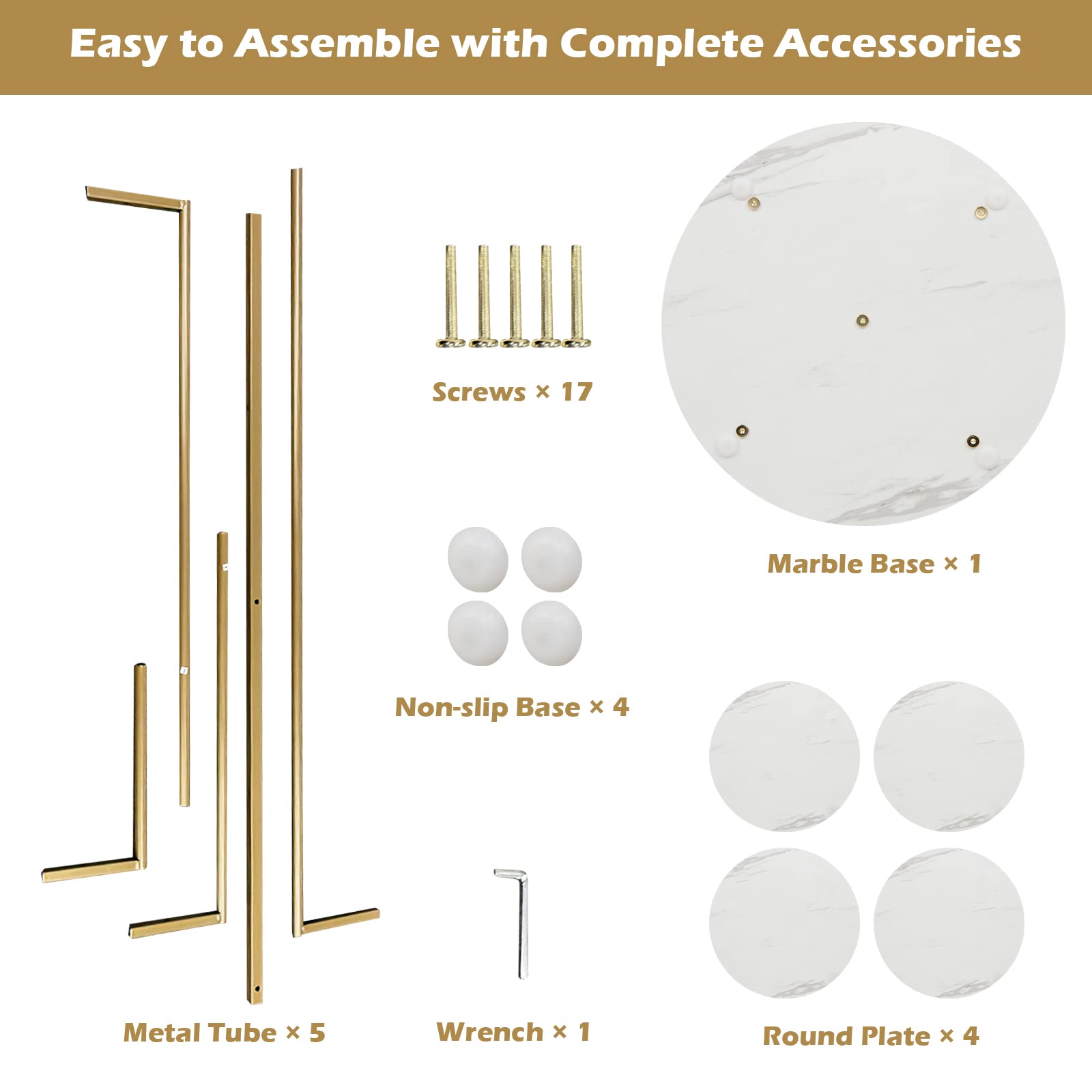 Giantex 4 Tier Plant Stand Indoor, Tall Plant Shelf with Marble Texture for Multiple Potted Plants, Tiered Metal Plant Holder Flower Display Rack for Living Room Balcony Porch