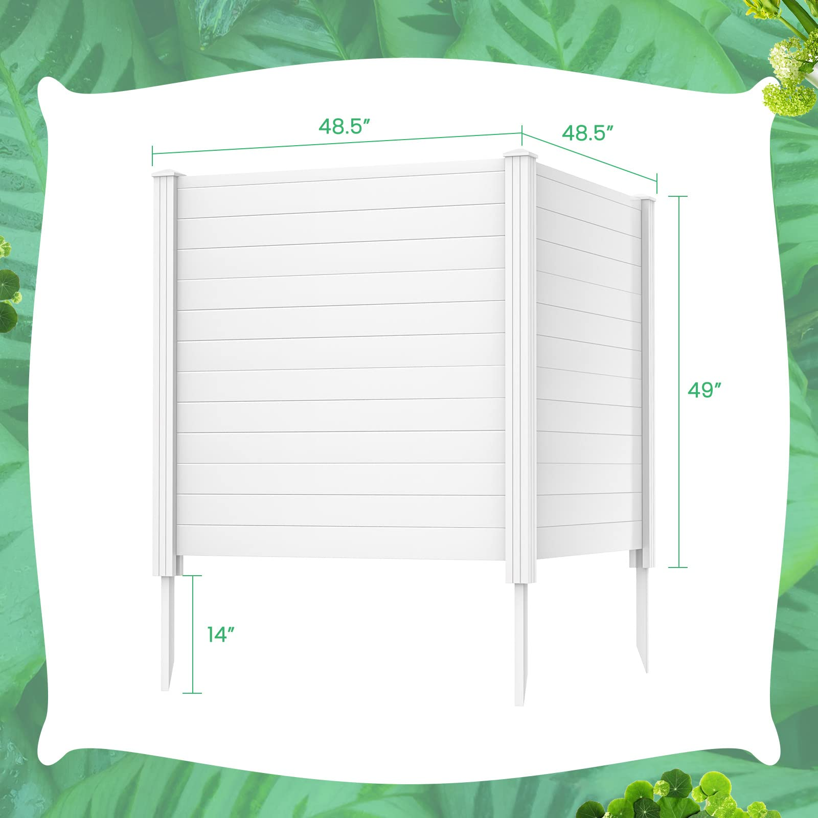 48''H Decorative Air Conditioner Fence Trash Can Enclosure with 3 Stakes