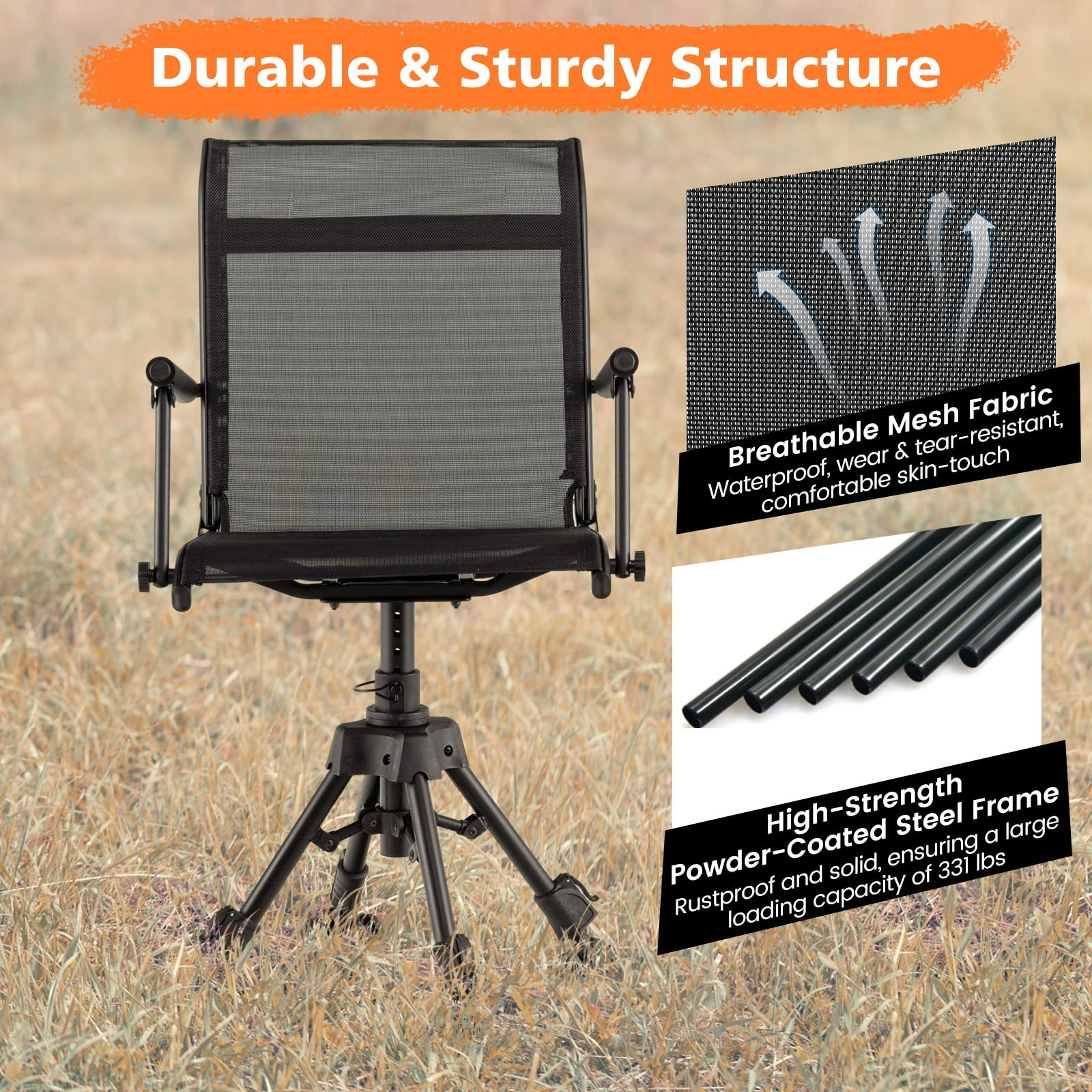 Swivel mesh sales blind chair