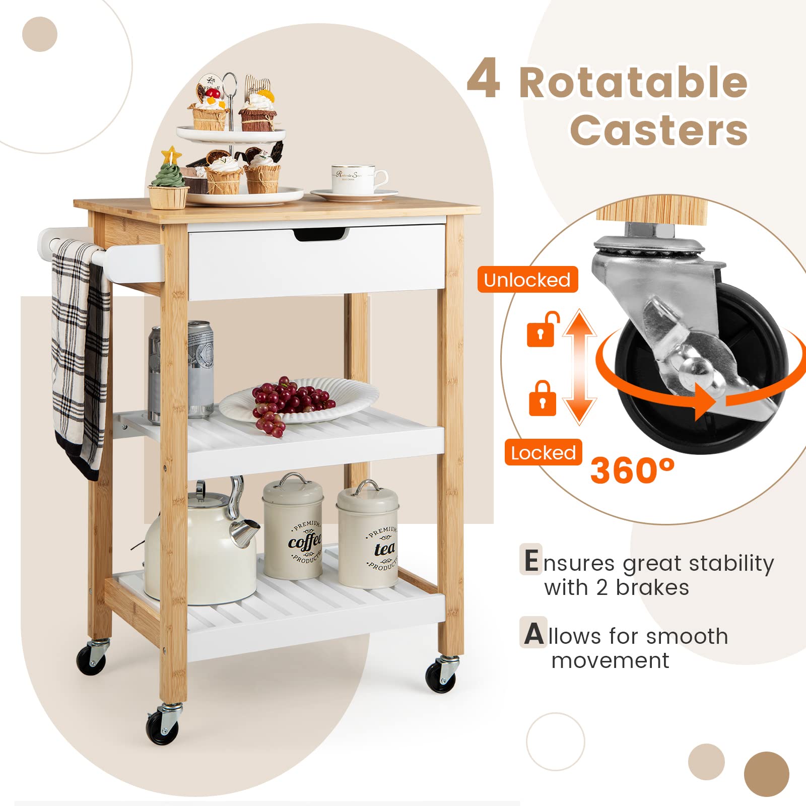 Kitchen Island Cart with Storage - Giantex