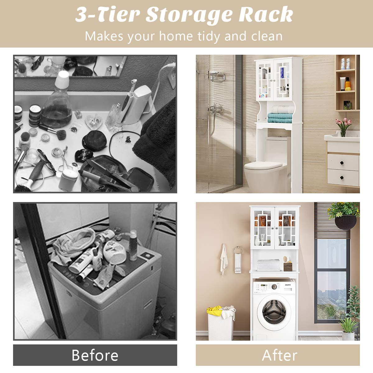 Giantex Over-The-Toilet Bathroom Storage Space