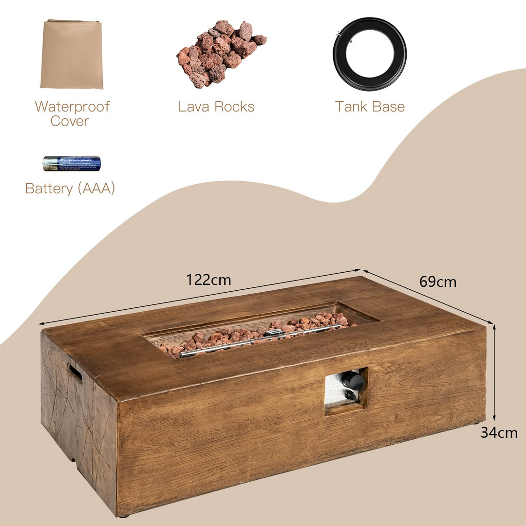 Giantex Gas Fire Pit Table, 48 Inch 50,000 BTU Outdoor Propane Firepit Table