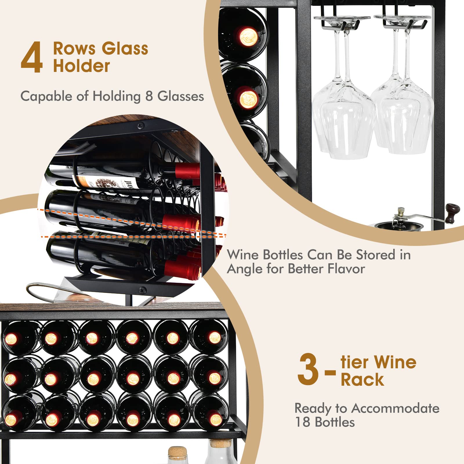 Giantex Wine Bar Cabinet