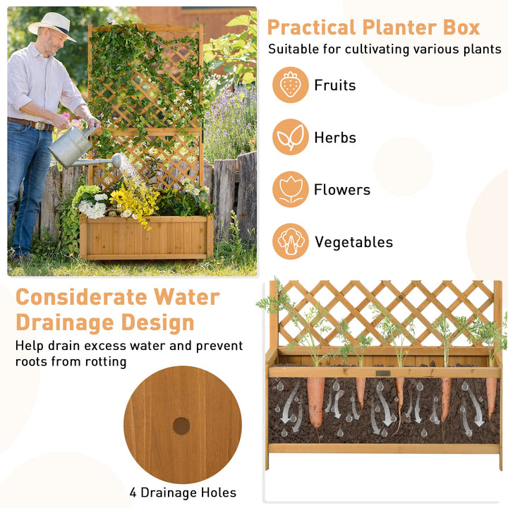 Planter Raised Bed with Trellis - Giantex