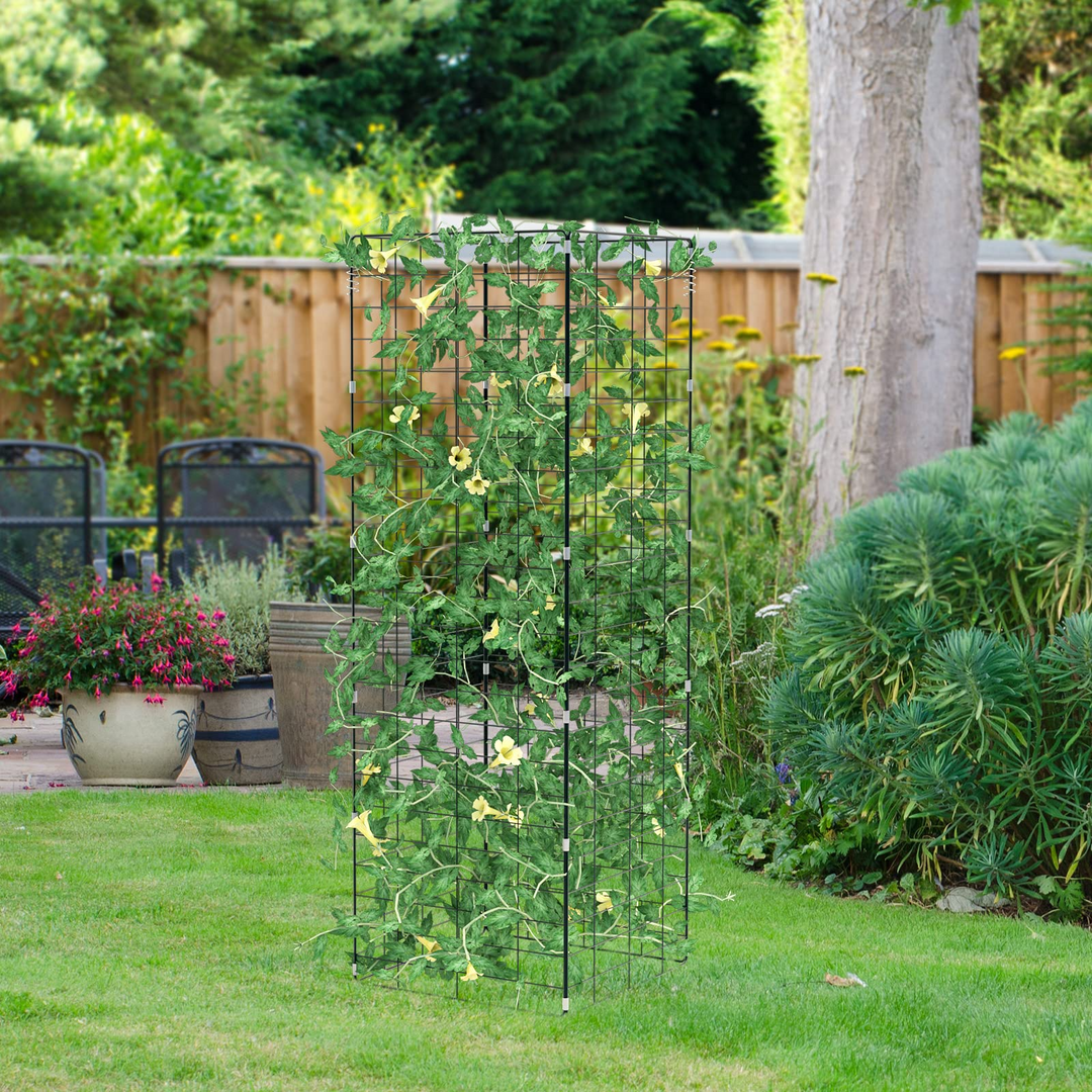 8 Panels Cucumber Trellis, A-Frame Garden Trellis for Plant Climbing