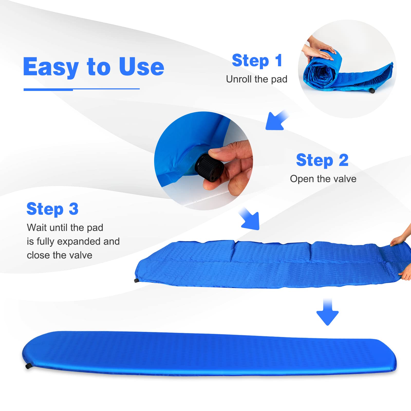 Waterproof Camping Air Mattress w/Carrying Bag for Tent | Camping Sleeping Pad