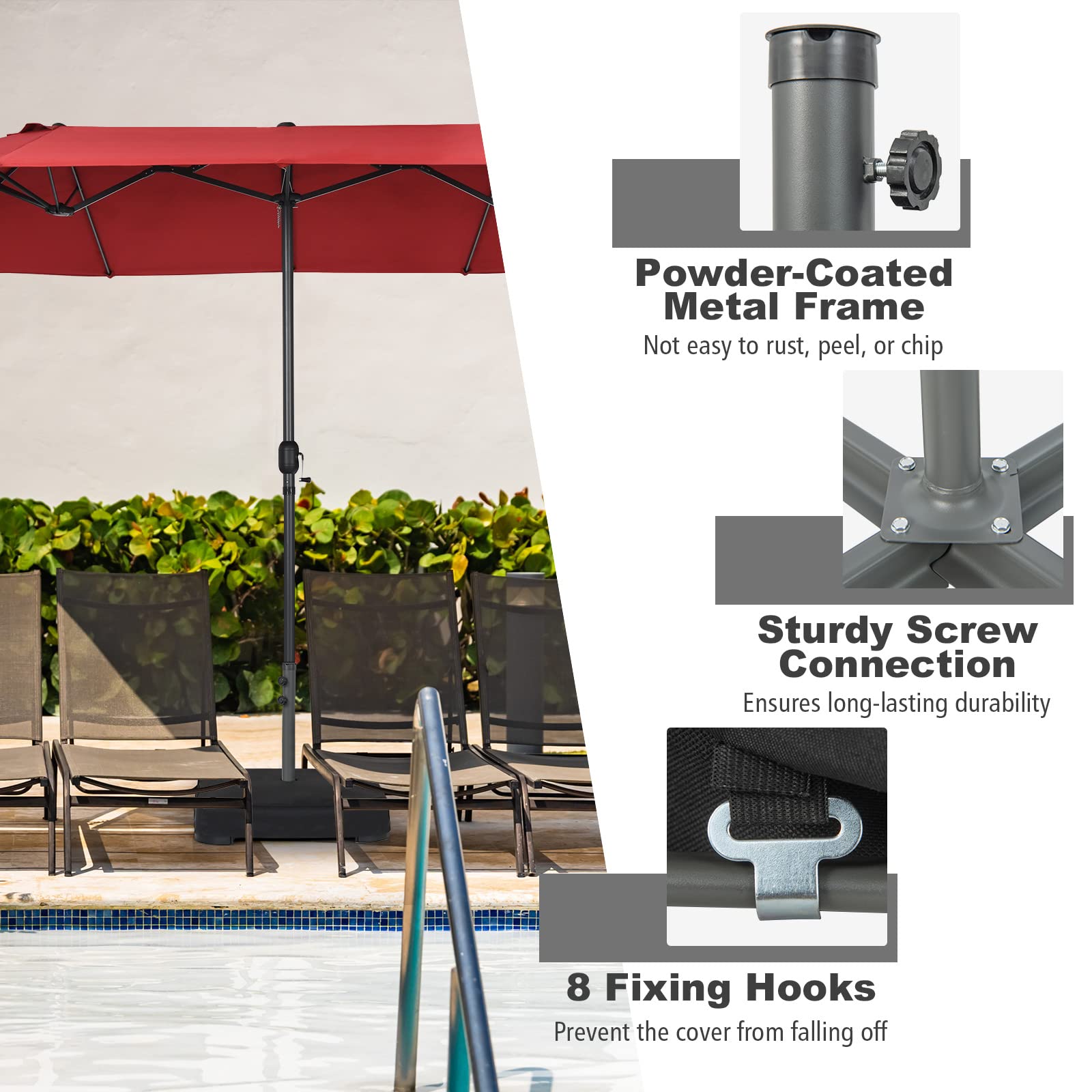 200 lbs Filled Umbrella Base - Giantex