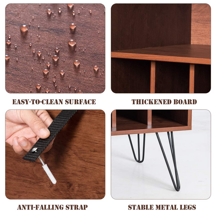 Giantex End Table Record Player Stand, Turntable Stand Record Storage Cabinet