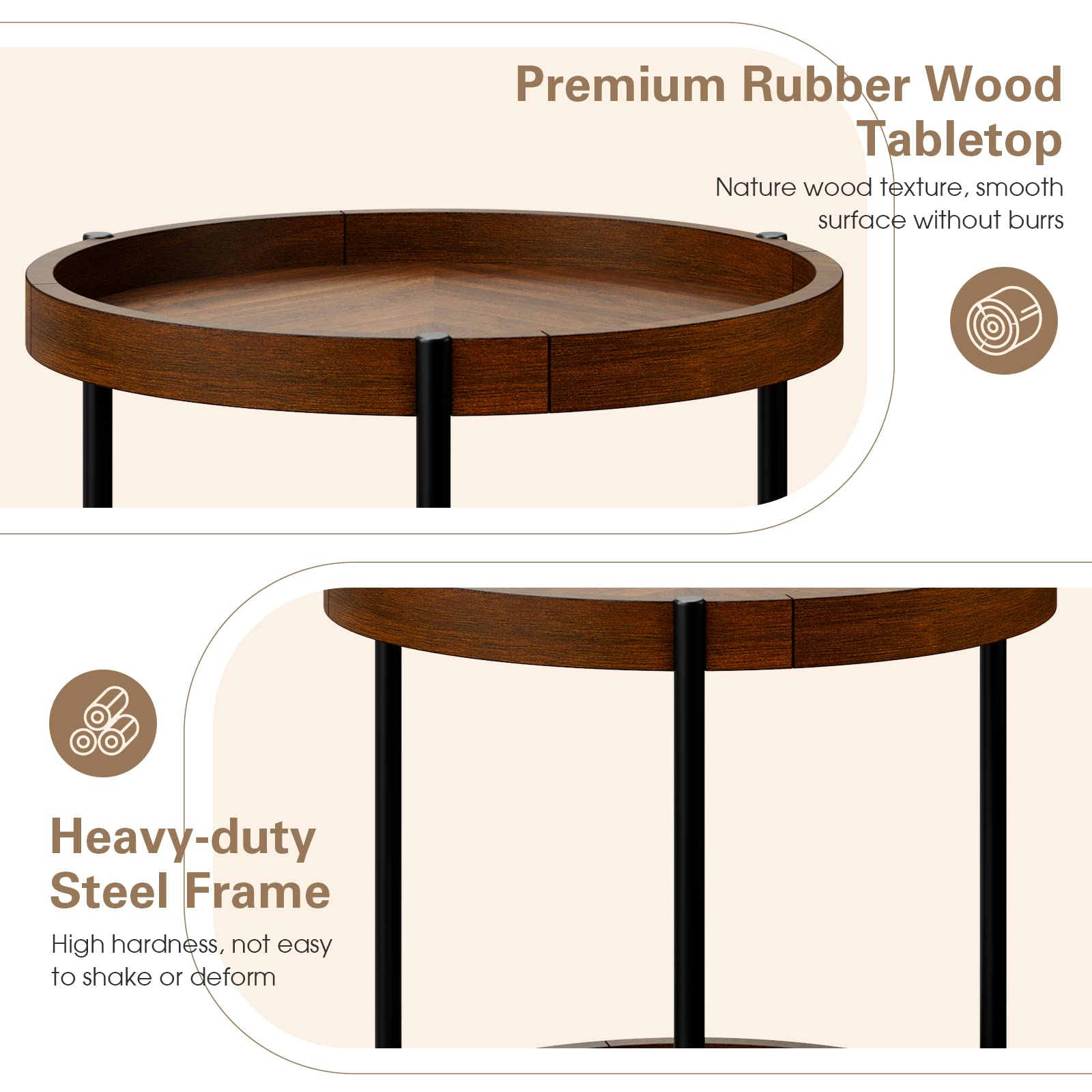 Giantex 2-Tier Round Side Table
