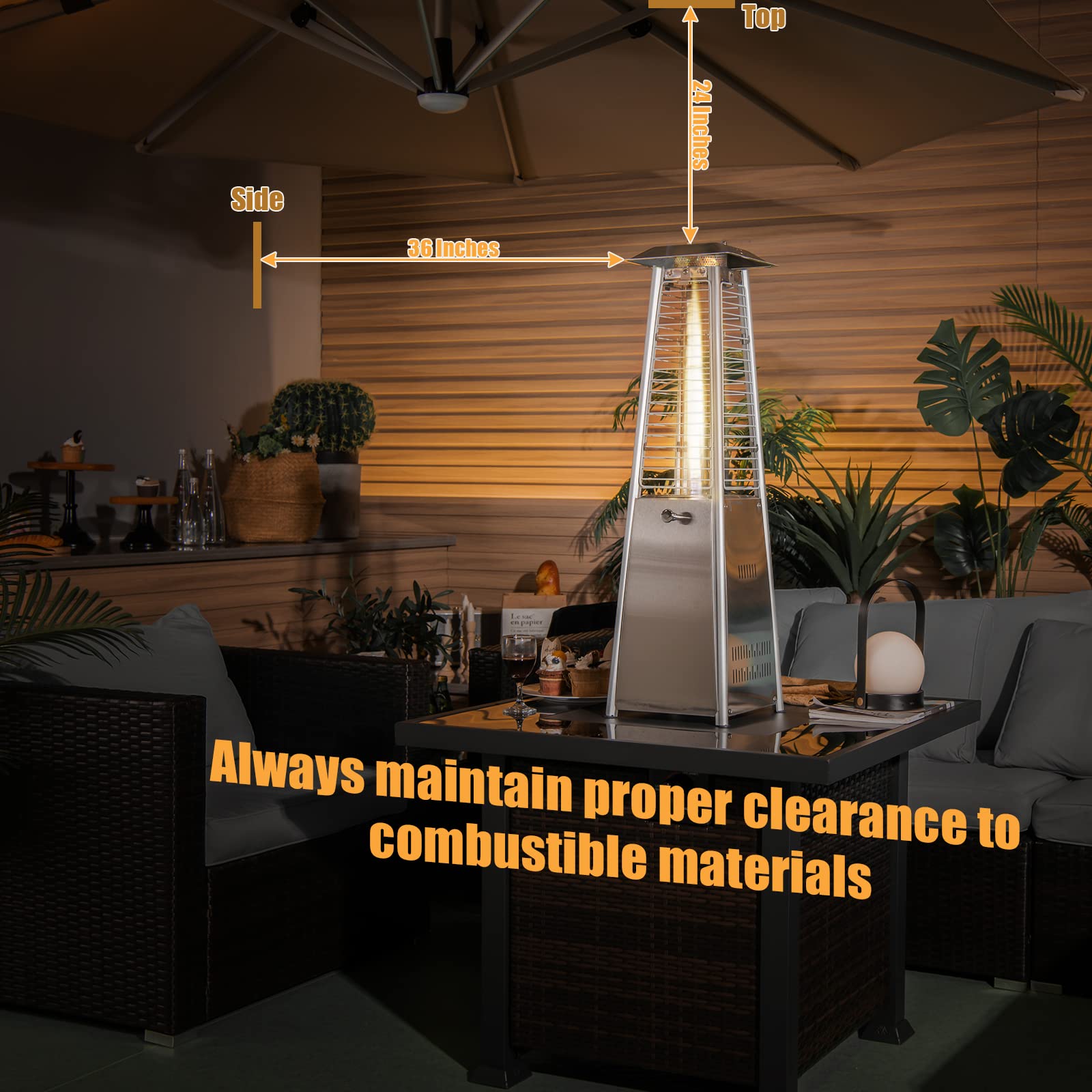 Giantex Outdoor Heaters for Patio - 35" Outside Portable Tabletop Patio Heater, 9500 BTU