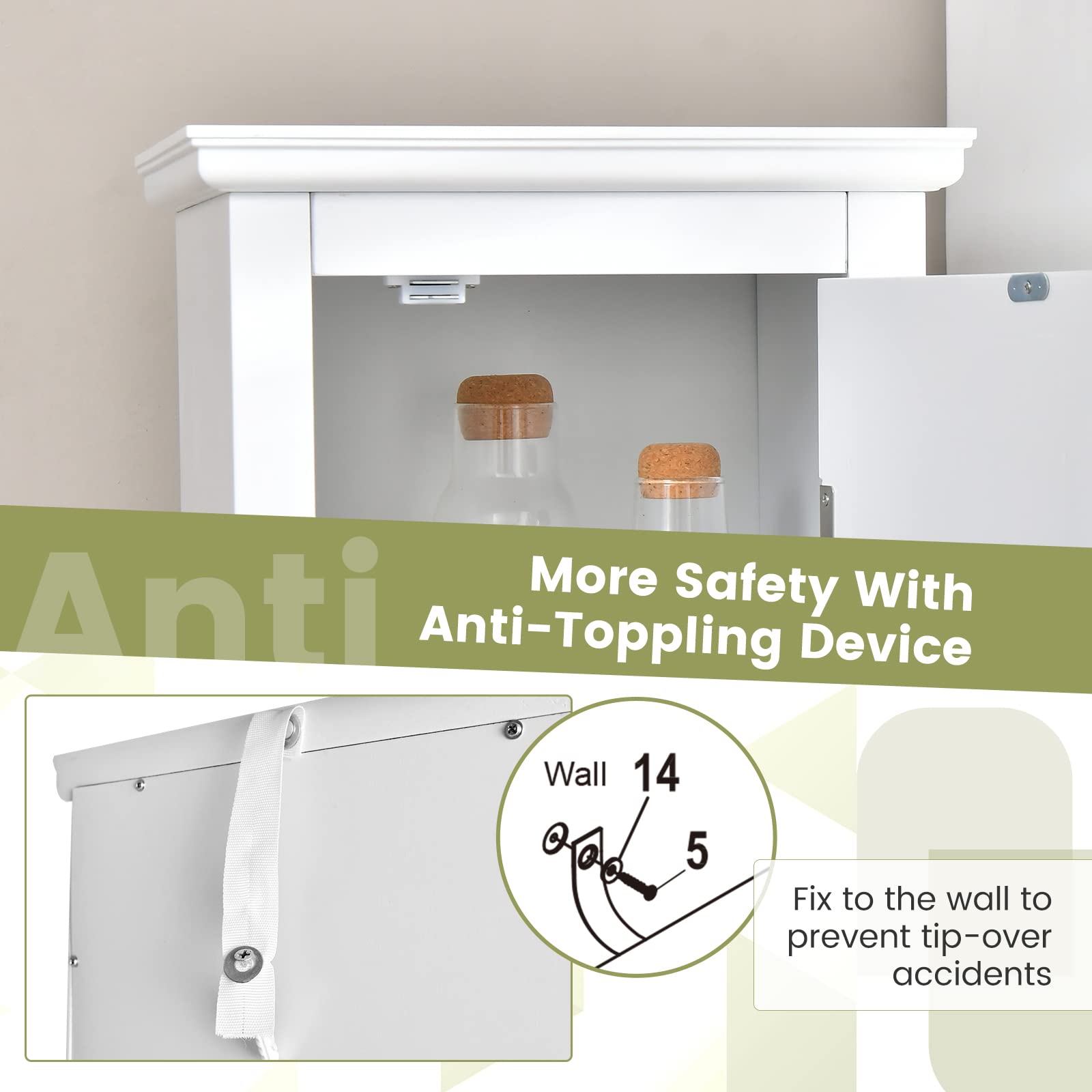 Giantex Bathroom Tall Storage Cabinet