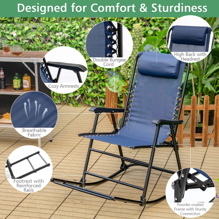 Giantex Rocking Camping Chair Folding - Outdoor Rocker Camping Chair