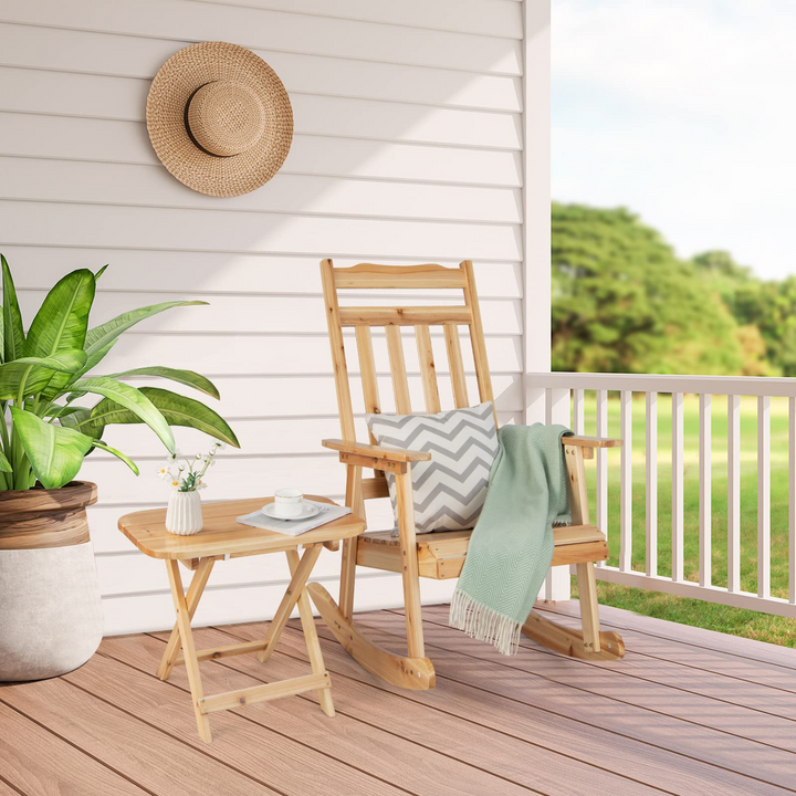 Giantex Outdoor Rocking Chairs Set - Front Rocking Chair