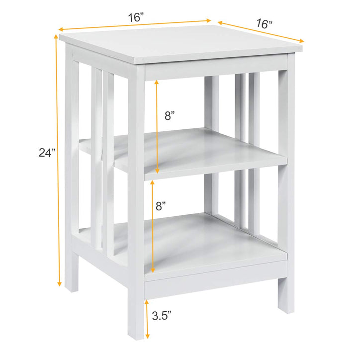 Giantex Nightstand 3-Tier Sofa Side Table W/Reinforced Bars and Stable Structure