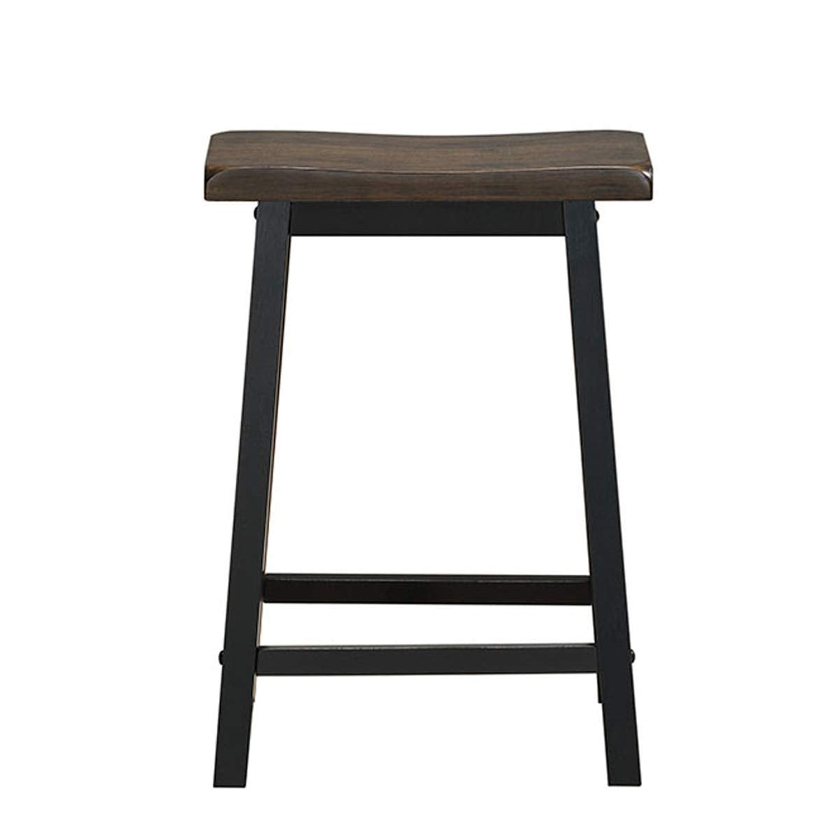 Giantex Set of 2 Saddle Seat Stools, Wood Vintage Counter Height Chairs