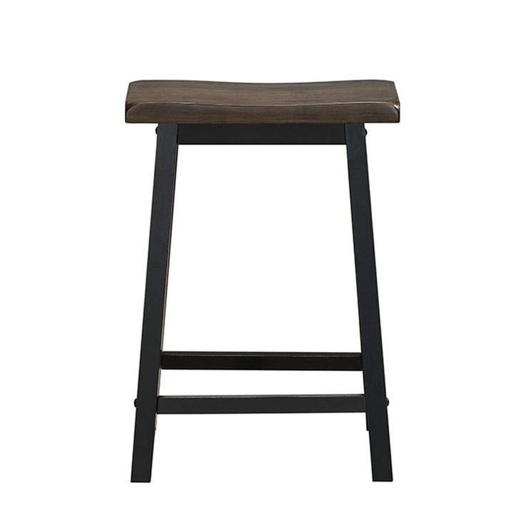 Giantex Set of 2 Saddle Seat Stools, Wood Vintage Counter Height Chairs